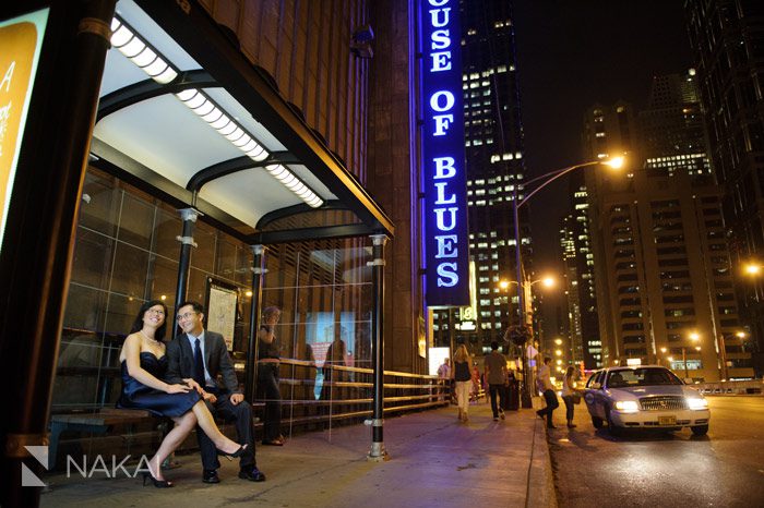 downtown chicago engagement photo house of blues