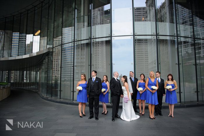 trump hotel chicago bridal party photo
