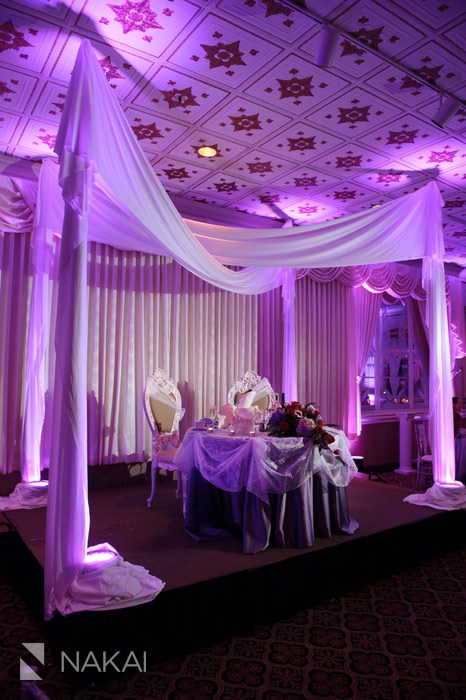 purple pink uplighting wedding picture