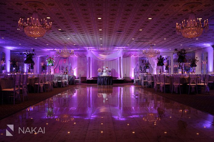 purple pink uplighting wedding photo