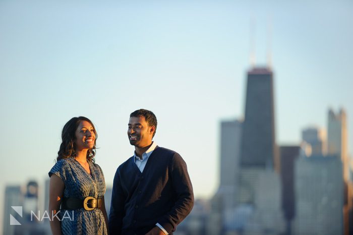 chicago skyline engagement photo