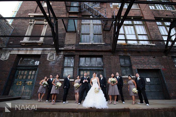 chicago bridgeport art center wedding photo bridal party