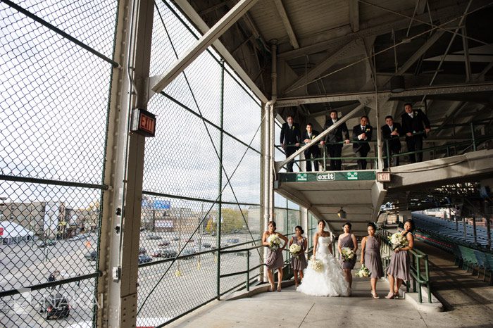 chicago cubs wrigley field wedding photo