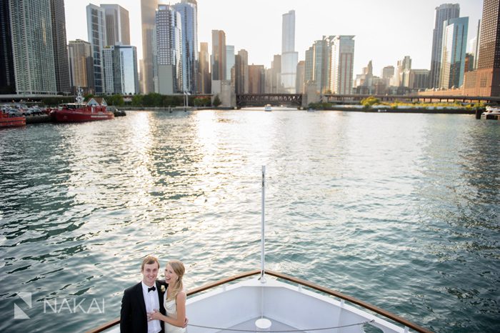 chicago river wendella boat wedding picture