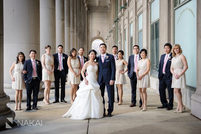 chicago union station wedding pictures korean bridal party