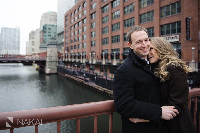 chicago engagement photo river