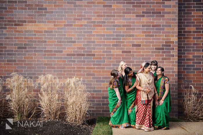 chicago indian bridal party wedding photo