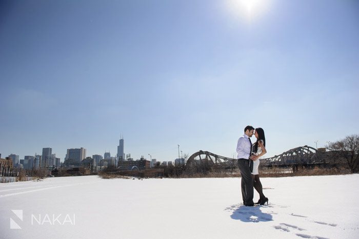 chicago winter engagement photos