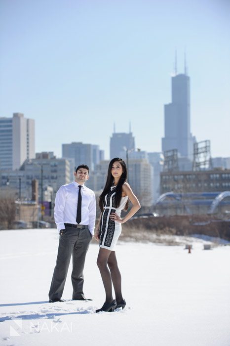 chicago winter engagement pictures