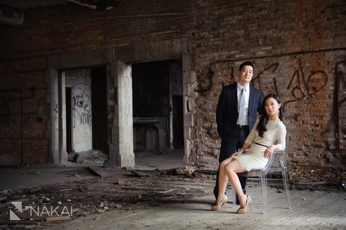 abandoned building gary IN engagement picture
