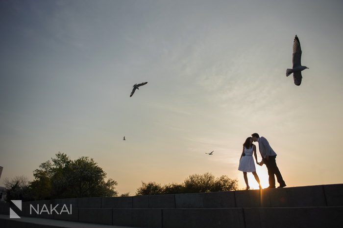 chicago lakeshore engagement picture