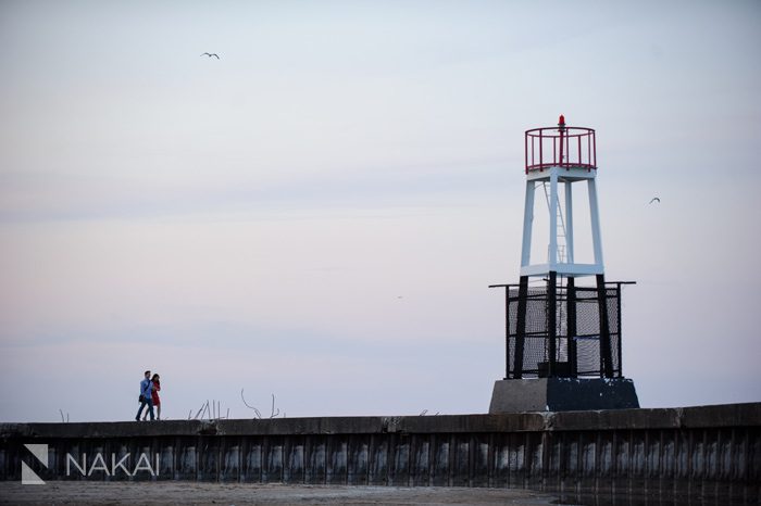 chicago engagement north avenue lighthouse