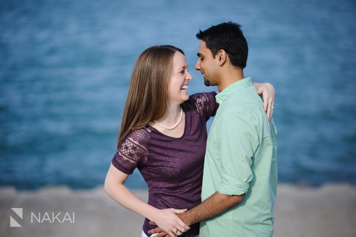 chicago lake michigan engagement picture