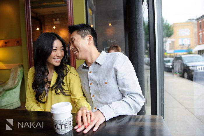 coffee shop engagement picture