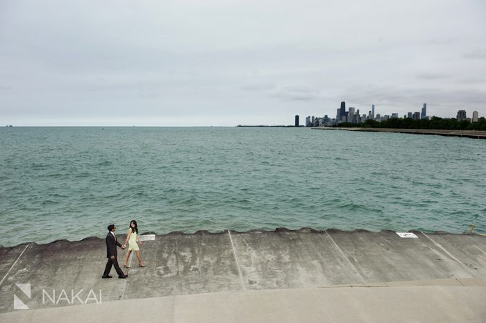 chicago skyline engagement photos lake shore