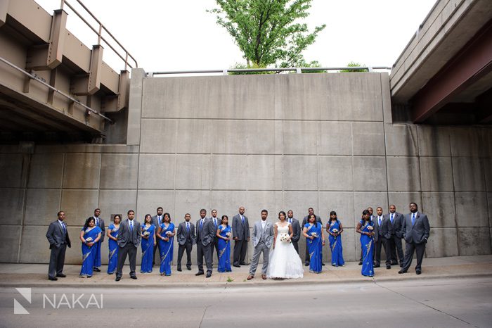 creative chicago indian wedding bridal party photography