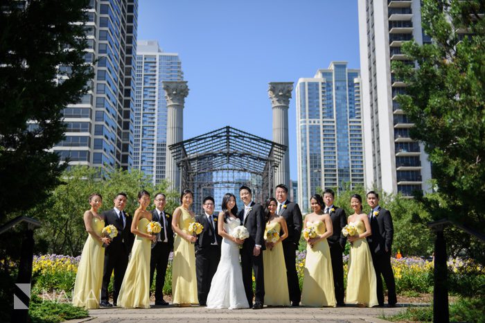 cancer surviver garden wedding photos millennium park