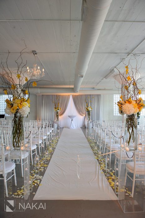 room 1520 wedding ceremony photo white yellow flowers