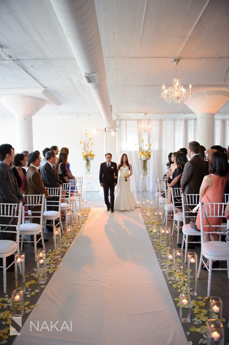 room 1520 wedding ceremony picture bride walking down