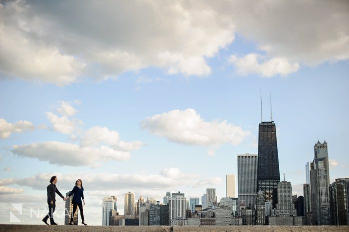 chicago engagement photographer lincoln park skyline picture