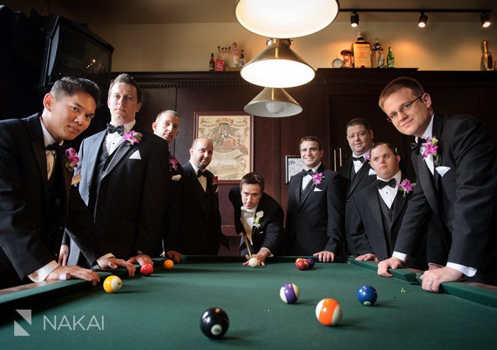 pool table wedding photo