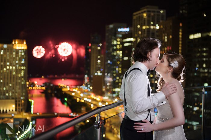 chicago trump hotel tower wedding photo night fireworks picture