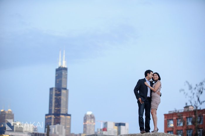 Chicago Skyline Engagement Photo
