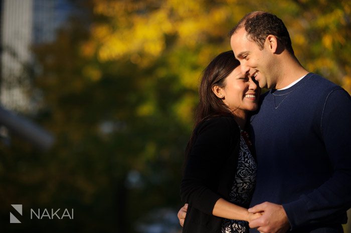 chicago fall engagement picture