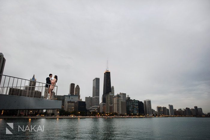 chicago skyline engagement photo olive park 