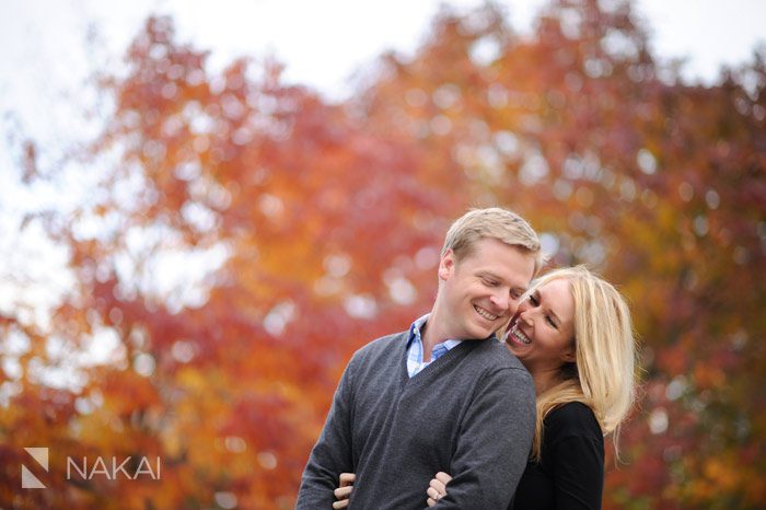 chicago engagement photography fall colors