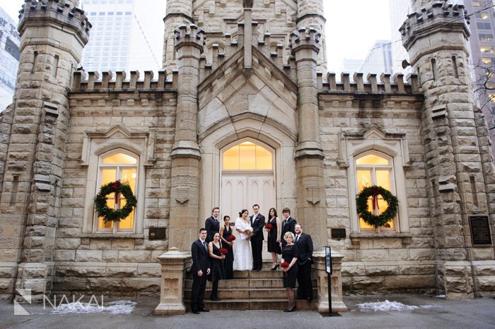 chicago water tower winter wedding photography