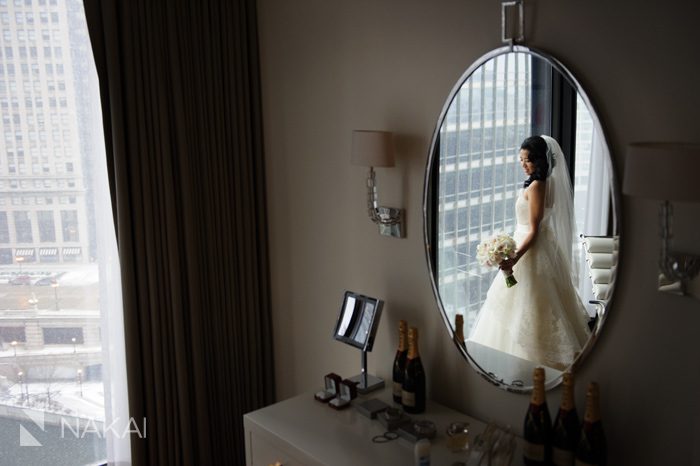 creative reflection wedding photo