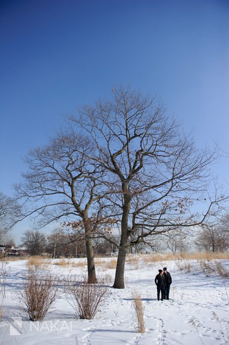 lincoln park chicago engagement winter picture