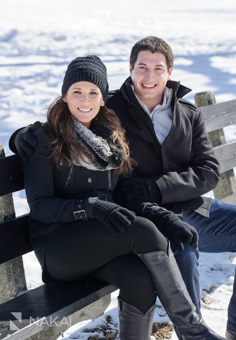 winter lincoln park chicago engagement picture