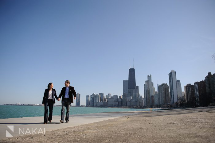 chicago skyline engagement photos