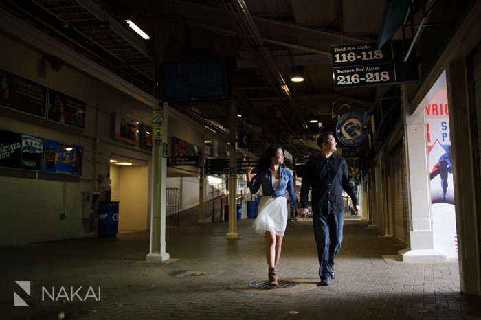 chicago wrigley field engagement photo