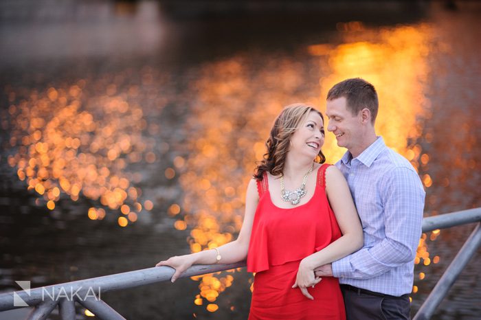 chicago night time engagement picture