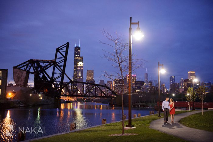 chicago skyline night picture