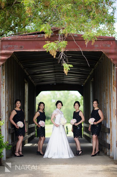 bridge train car wedding photo