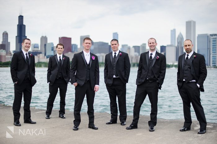 adler chicago skyline lake wedding picture