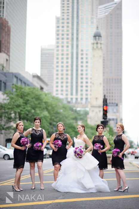 chicago michigan avenue wedding photo