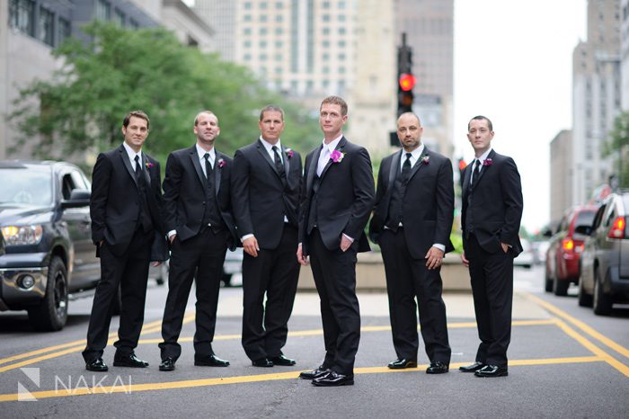 chicago michigan ave wedding picture