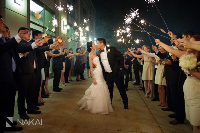 chicago sparkler exit wedding photo