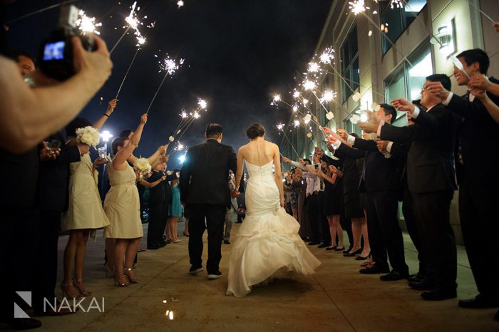 chicago sparkler exit wedding picture