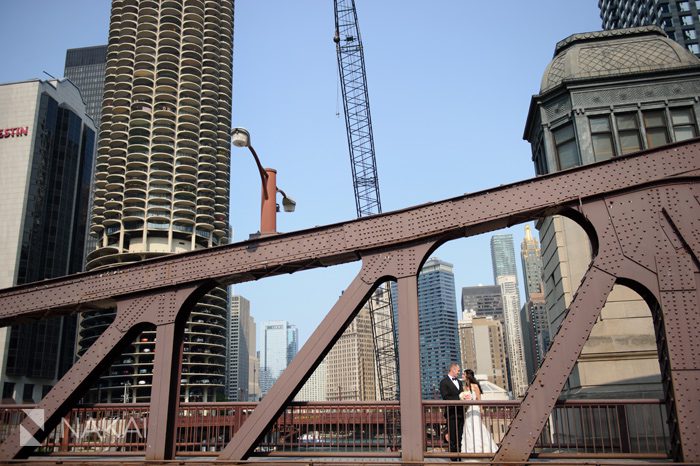 chicago bridge wedding photo