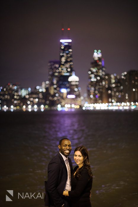 best chicago night engagement photographer skyline