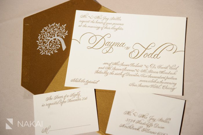 gold letterpress wedding invitations stationary