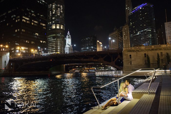 best chicago engagement photo at night