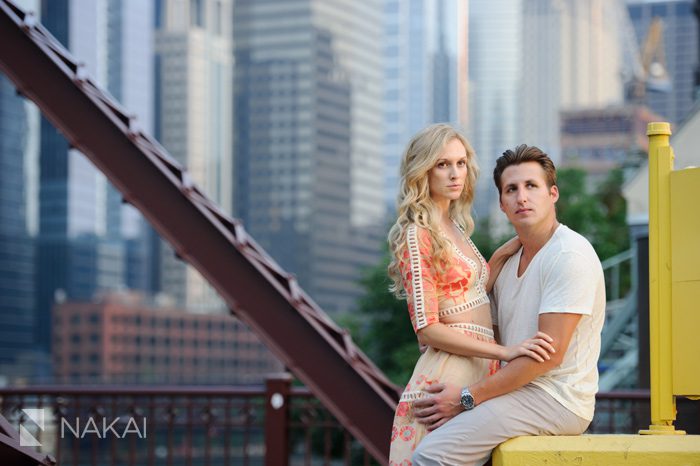 kinzie bridge engagement session photo