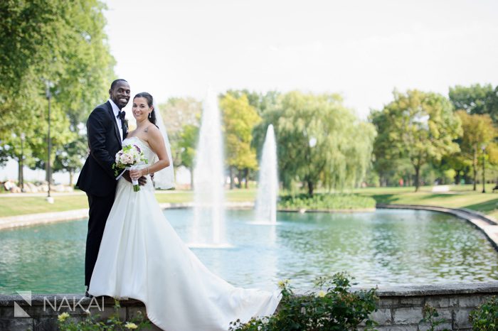 evanston wedding photos water fountain